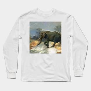 Cute elephant (animal, baby elephant, elephant art, cage the elephant and elephant painting) Long Sleeve T-Shirt